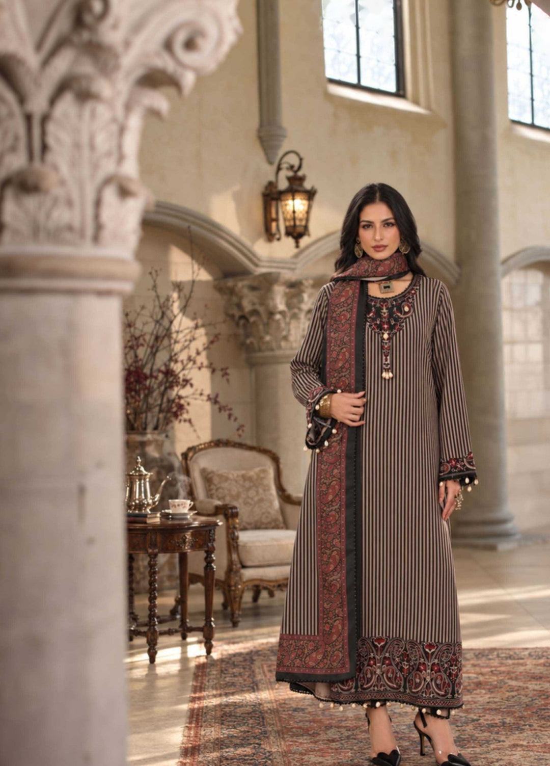 Noor by Saadia Asad Unstitched Printed Linen 3 Piece Suit SA26UNL D9 A - Winter Collection