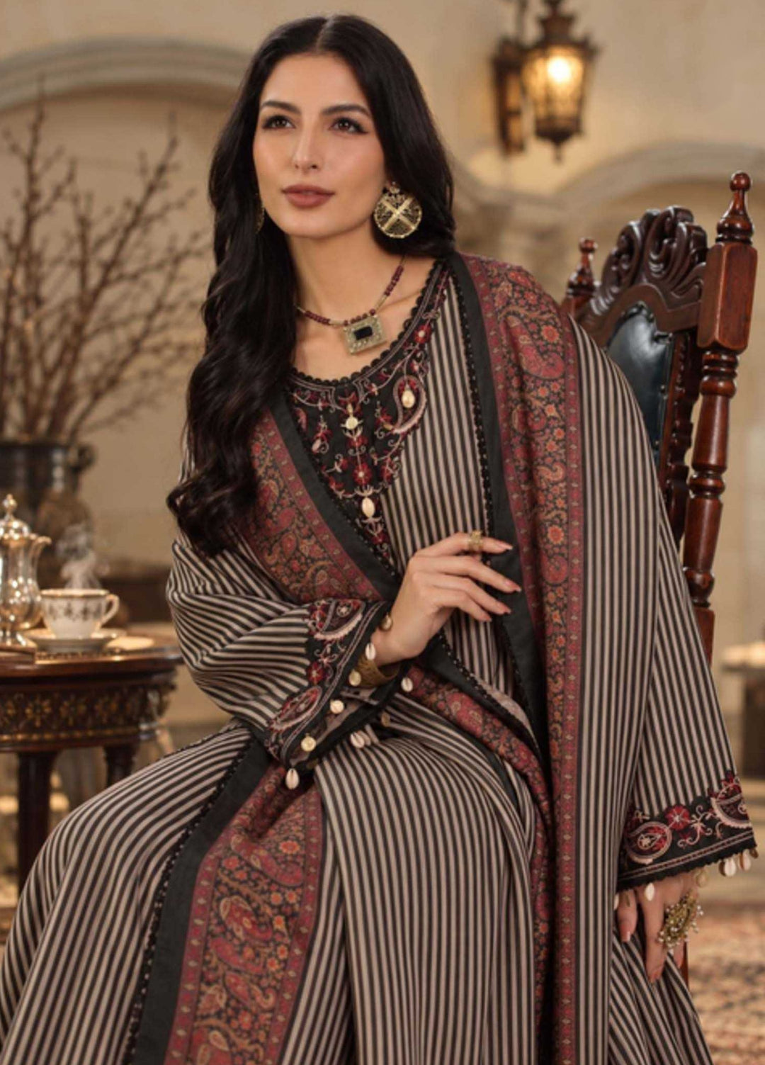 Noor by Saadia Asad Unstitched Printed Linen 3 Piece Suit SA26UNL D9 A - Winter Collection