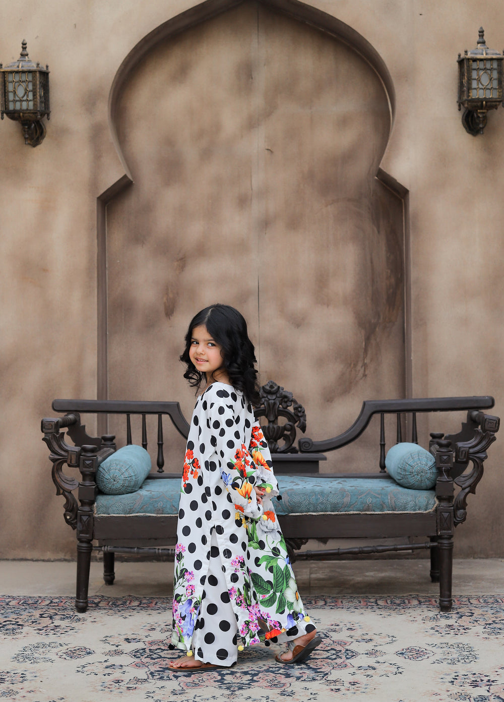 Everyday Edit by Style Up Girls RTW Printed Poly Lawn 2 Piece Suit Polka and Petal - Casual Collection