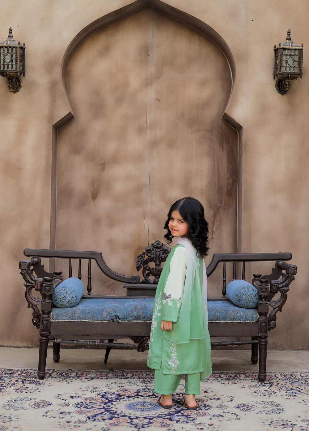 Everyday Edit by Style Up Girls RTW Printed Poly Lawn 3 Piece Suit Pastel Mint - Casual Collection
