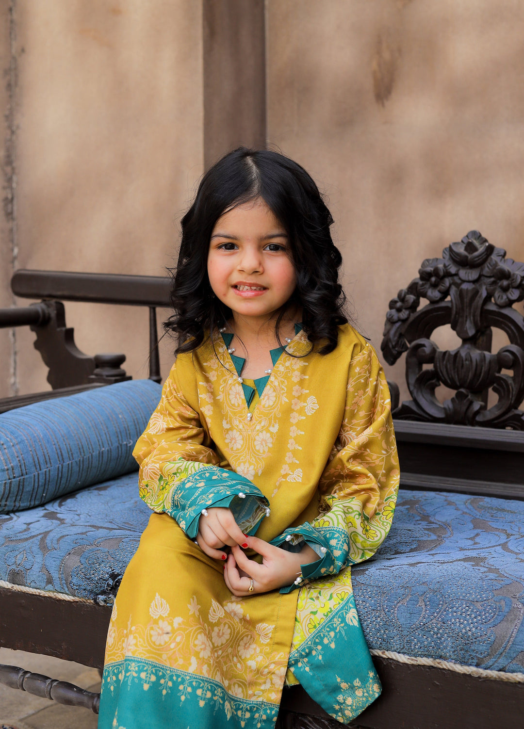 Everyday Edit by Style Up Girls RTW Printed Poly Lawn 2 Piece Suit Teal Heritage - Casual Collection
