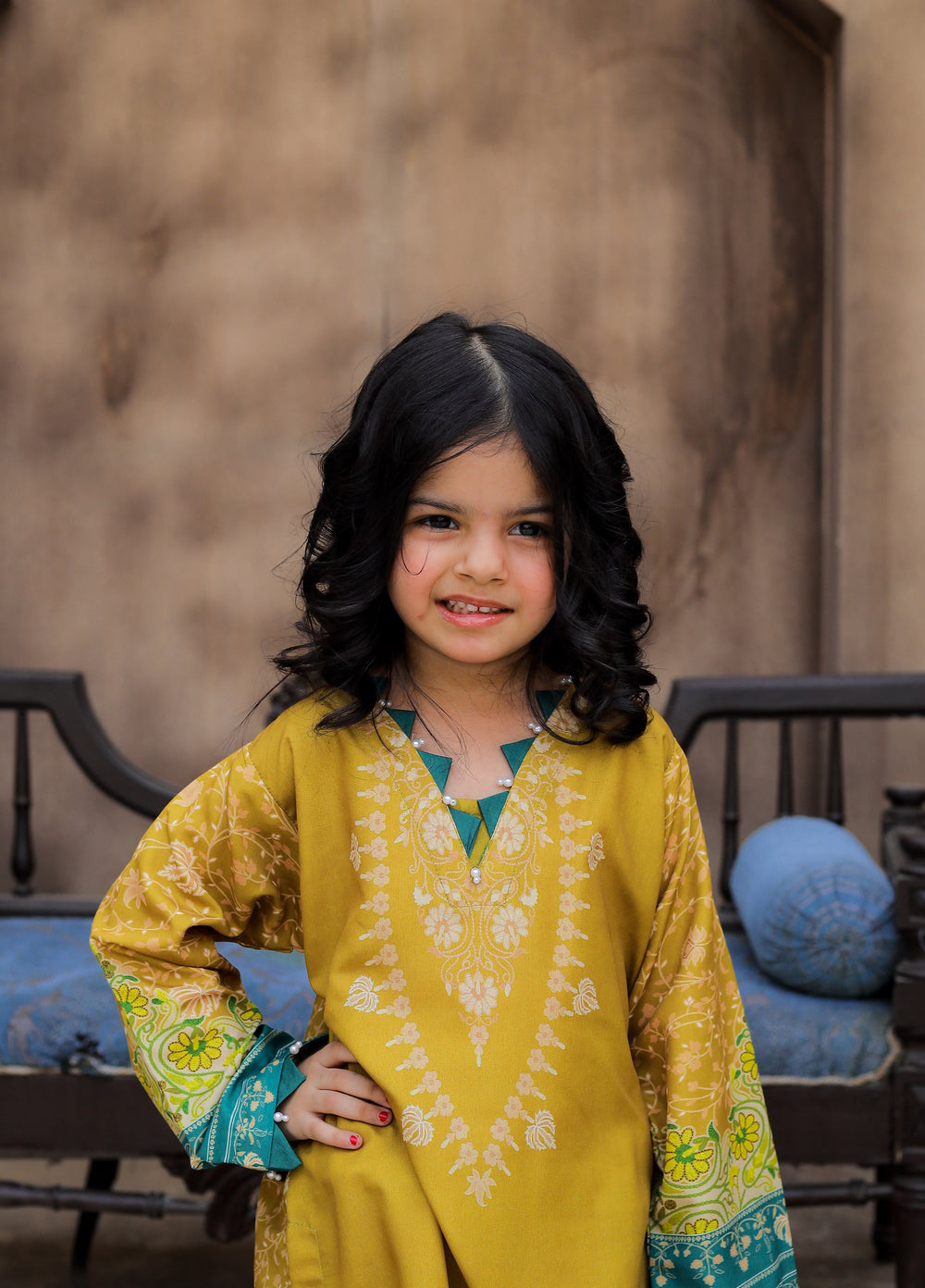 Everyday Edit by Style Up Girls RTW Printed Poly Lawn 2 Piece Suit Teal Heritage - Casual Collection