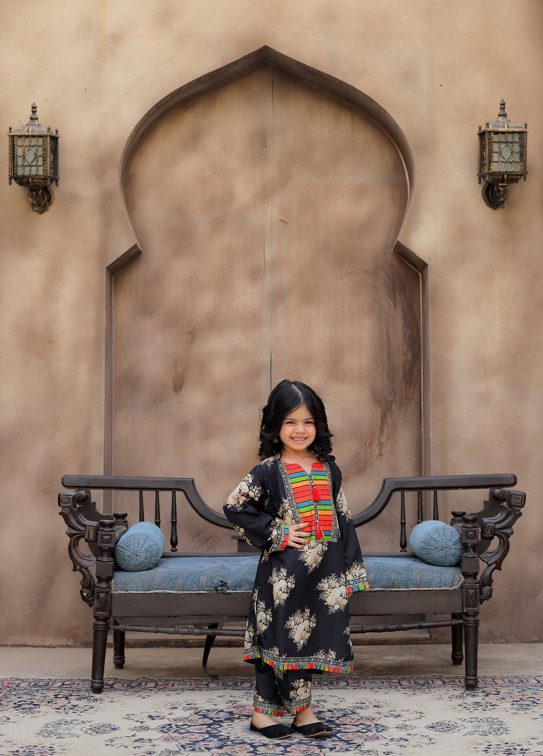 Everyday Edit by Style Up Girls RTW Printed Poly Lawn 2 Piece Suit Midnight Rainbow - Casual Collection