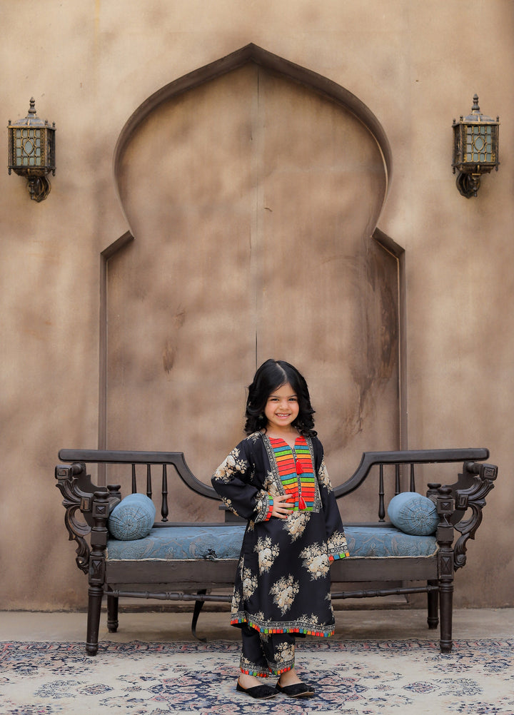 Everyday Edit by Style Up Girls RTW Printed Poly Lawn 2 Piece Suit Midnight Rainbow - Casual Collection