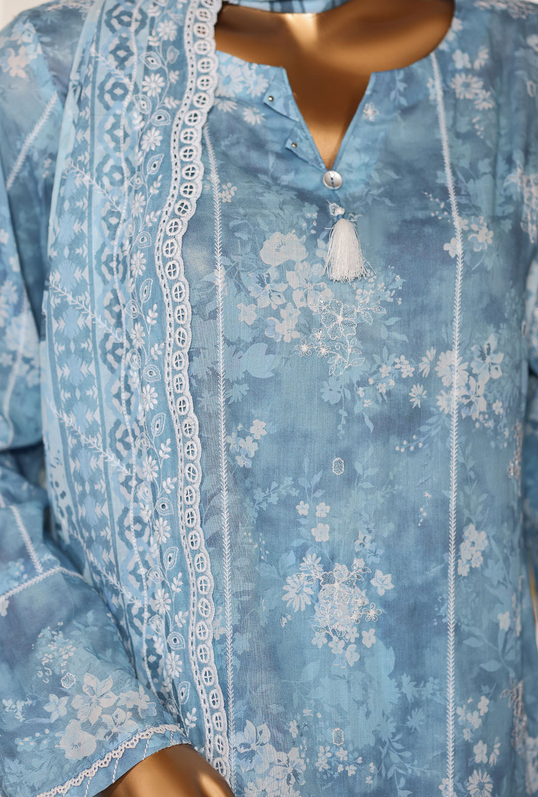 Dhagakari by HZ Textiles Unstitched Embroidered Lawn 3 Piece Suit DEC - 1074 Summer Collection
