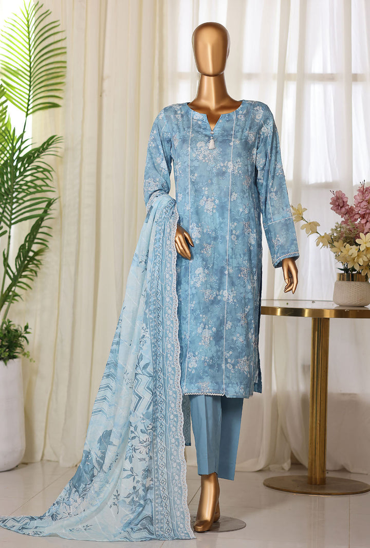 Dhagakari by HZ Textiles Unstitched Embroidered Lawn 3 Piece Suit DEC - 1074 Summer Collection