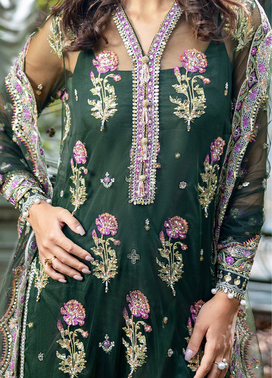 Lavie Haute by Esmel Unstitched Wedding Embroidered Net Suits 3 Piece EML25WU D-108 Desiree - Wedding Collection