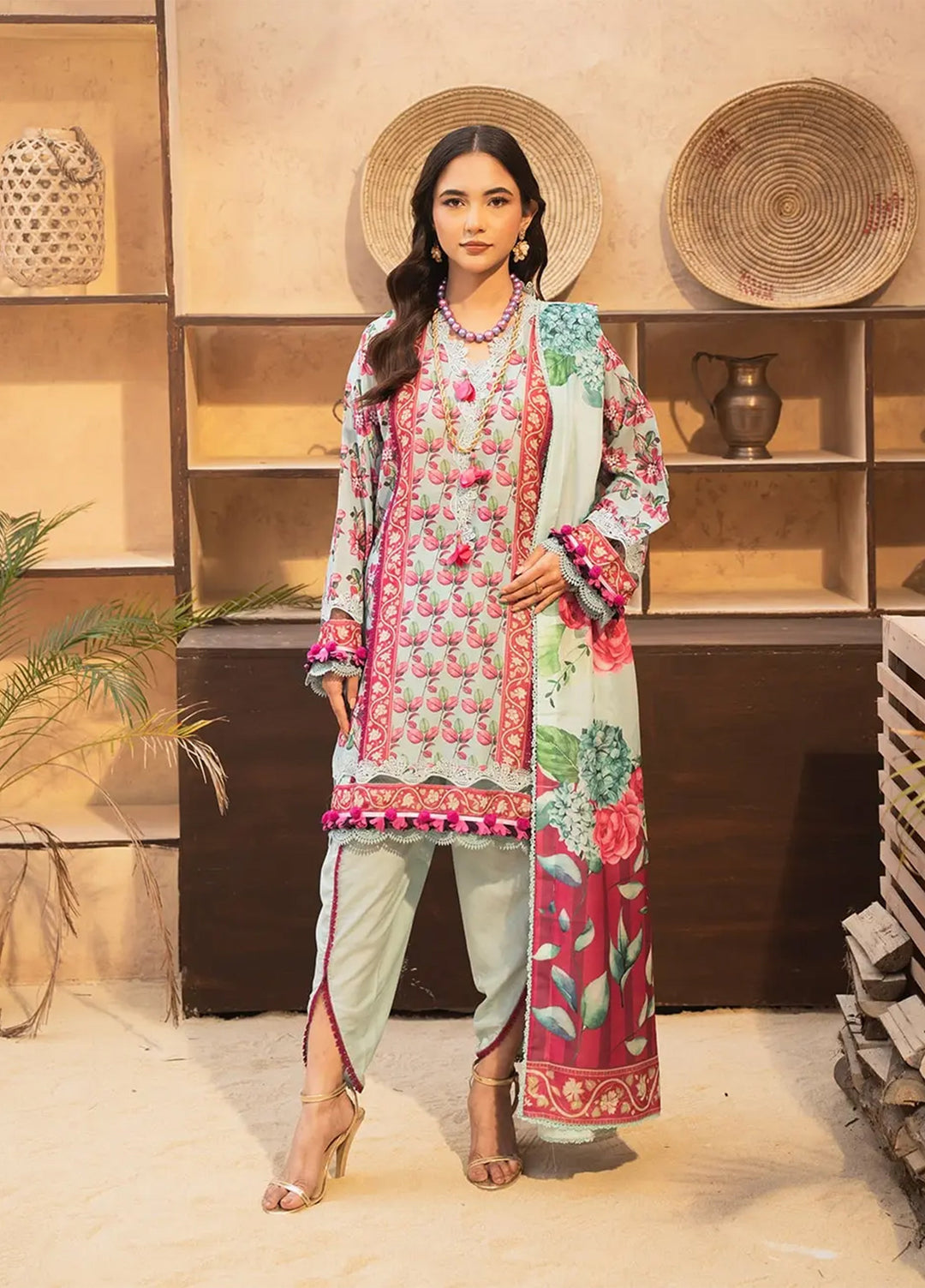 Dastaan by Menaal Unstitched Printed Lawn 3 Piece Suit ML26ULS DP-03A - Festive Collection