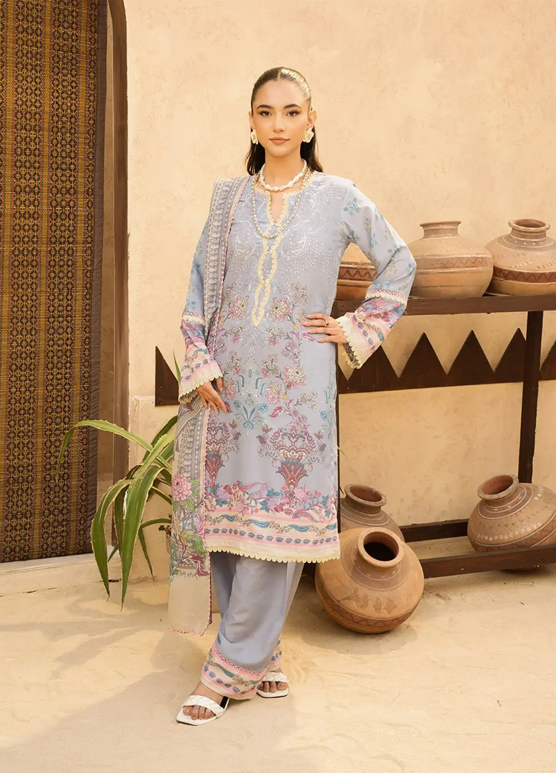 Dastaan by Menaal Unstitched Printed Lawn 3 Piece Suit ML26ULS DP-06A - Festive Collection