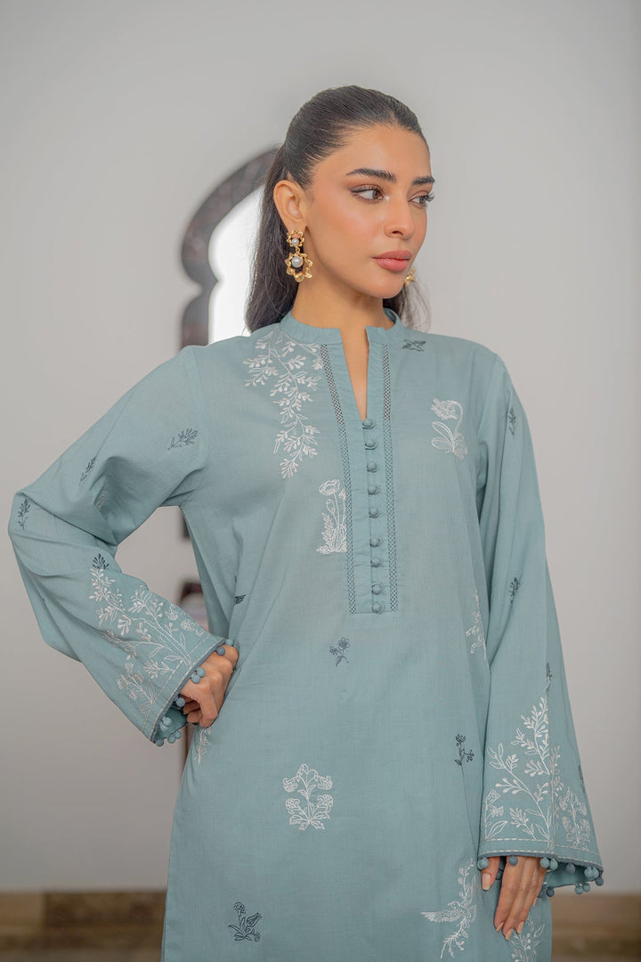Sahar Women RTW Chikankari Embroidered Lawn 2 Piece Suit Ash Blossom - Festive Collection