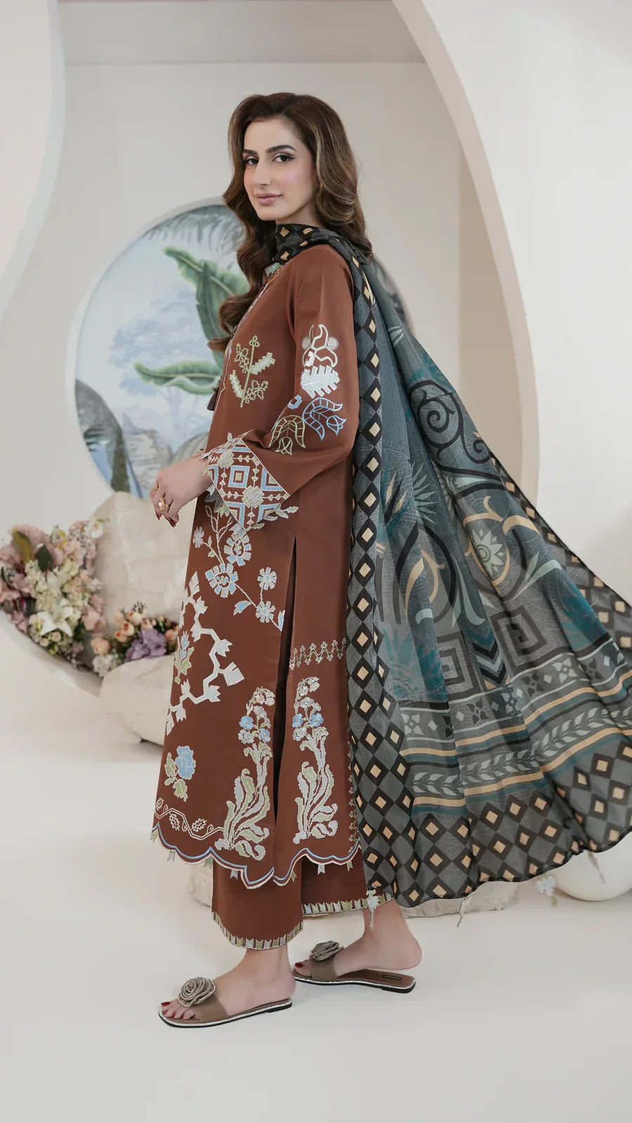 Atiya Irfan Women RTW Embroidered Lawn 3 Piece Suit SL-04 - Summer Collection