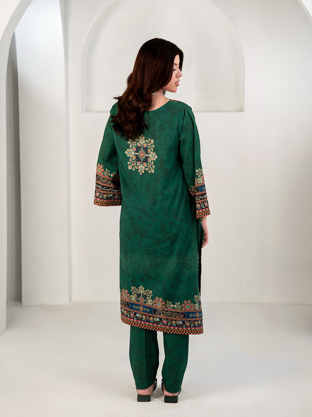 TNG Women Luxury Pret Printed Cambric 3 Piece Suit Gulposh Green - Casual Collection