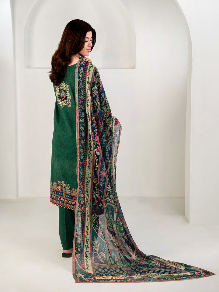 TNG Women Luxury Pret Printed Cambric 3 Piece Suit Gulposh Green - Casual Collection