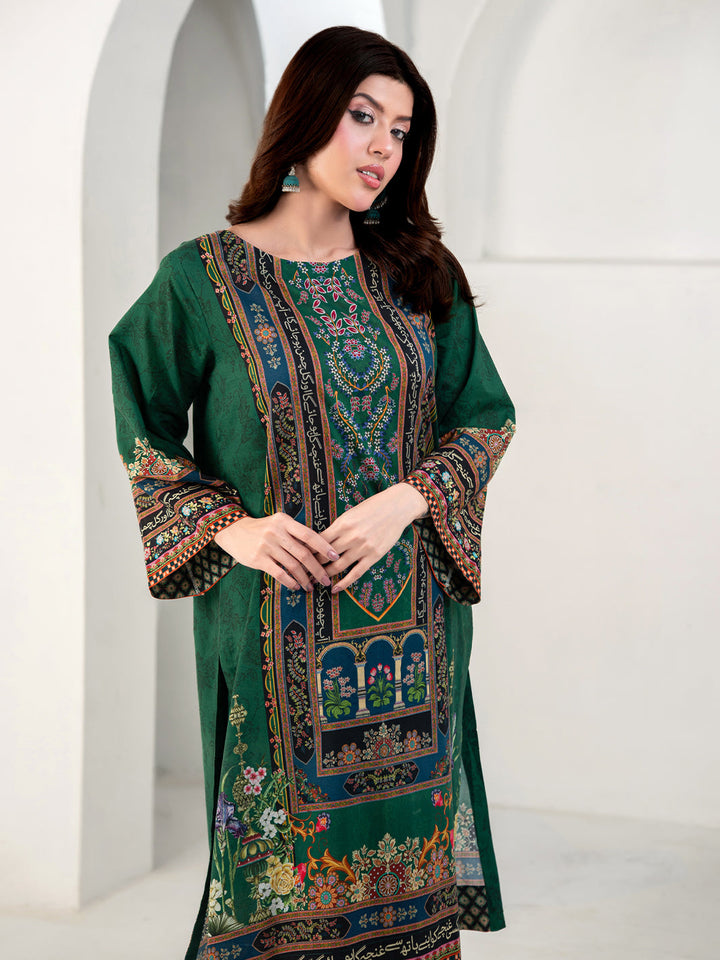 TNG Women Luxury Pret Printed Cambric 3 Piece Suit Gulposh Green - Casual Collection