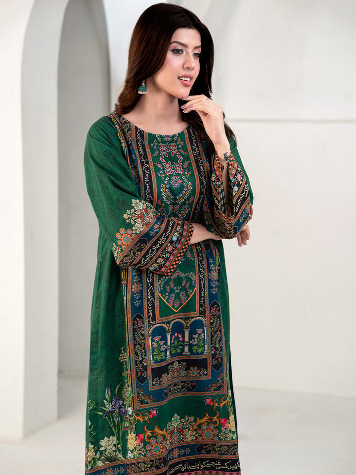 TNG Women Luxury Pret Printed Cambric 3 Piece Suit Gulposh Green - Casual Collection