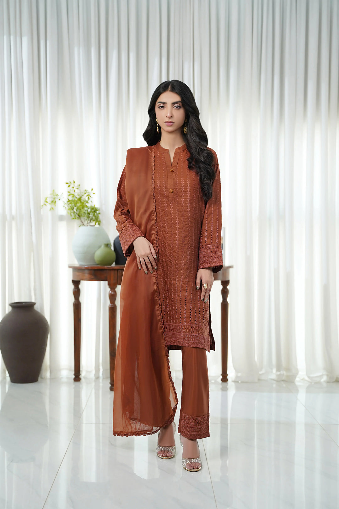 Dhaga Women Pret Embroidered 2 Piece Chikankari Amal SS25DSEAMAL - Summer Collection