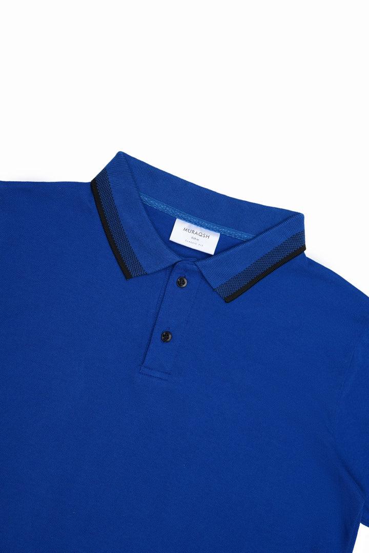 Muraqsh Ready To Wear Solids Cotton Men Royal Blue Basic Polo ABD-RBBP - Summer Collection