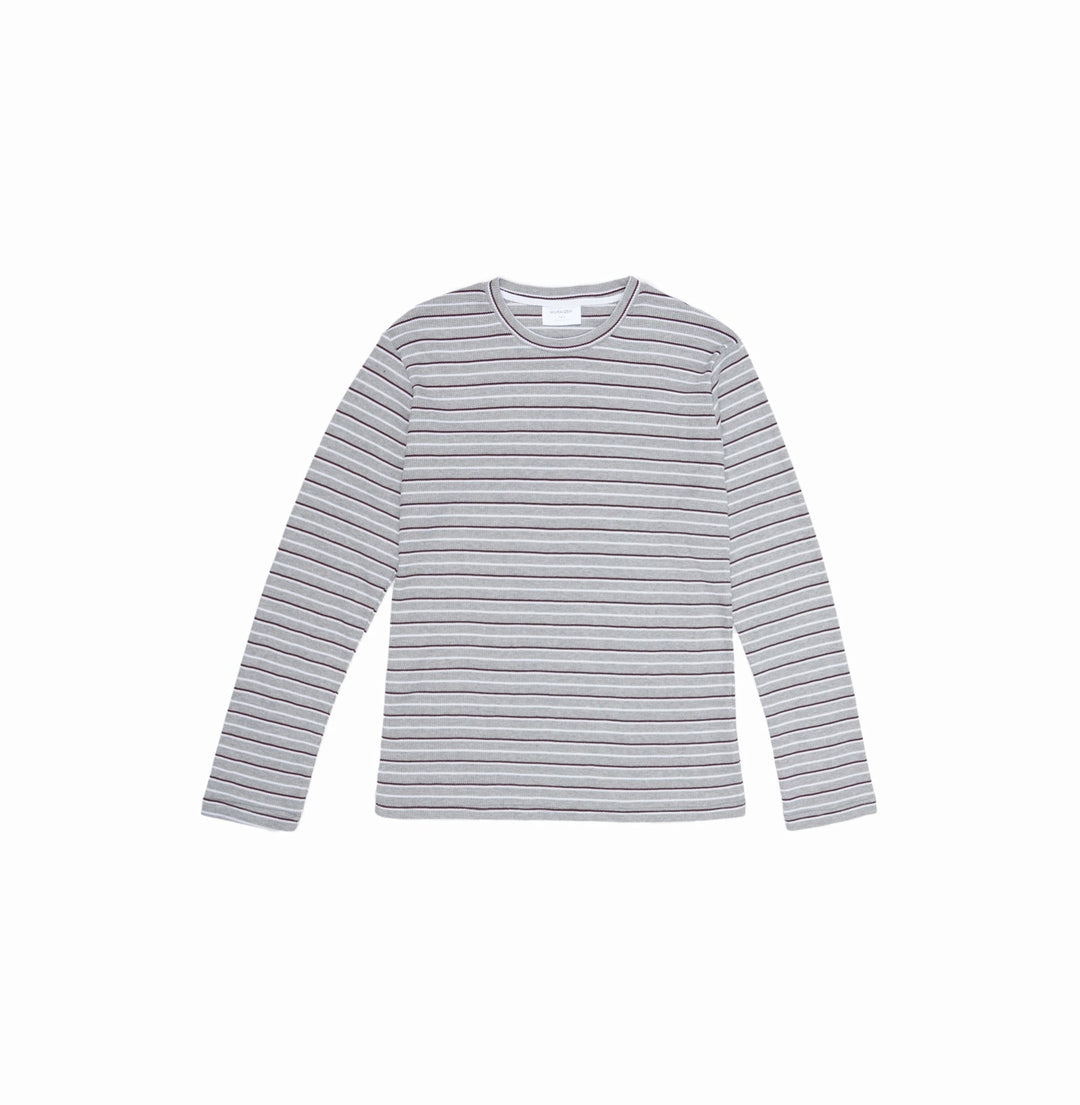 Muraqsh Ready To Wear Solids Cotton Men Waffle Grey Striped Sweat Shirt ABD-WGSSS - Summer Collection