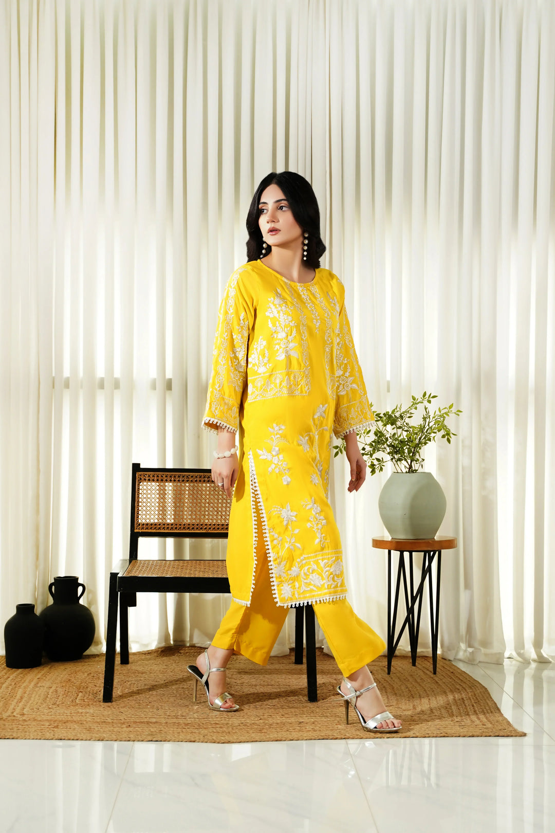 Dhaga Women Pret Embroidered 2 Piece poly cambric Honey Haze SS25DSE105 - Summer Collection