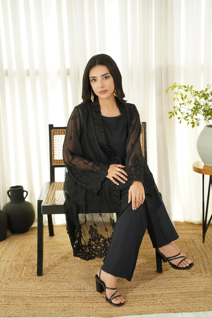 Dhaga Women Pret Embroidered 2 Piece Chiffon Coat Liana SS25DSE102 - Summer Collection