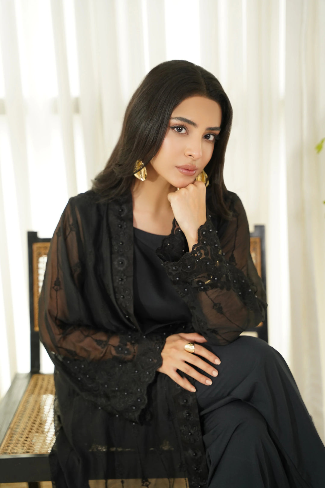 Dhaga Women Pret Embroidered 2 Piece Chiffon Coat Liana SS25DSE102 - Summer Collection