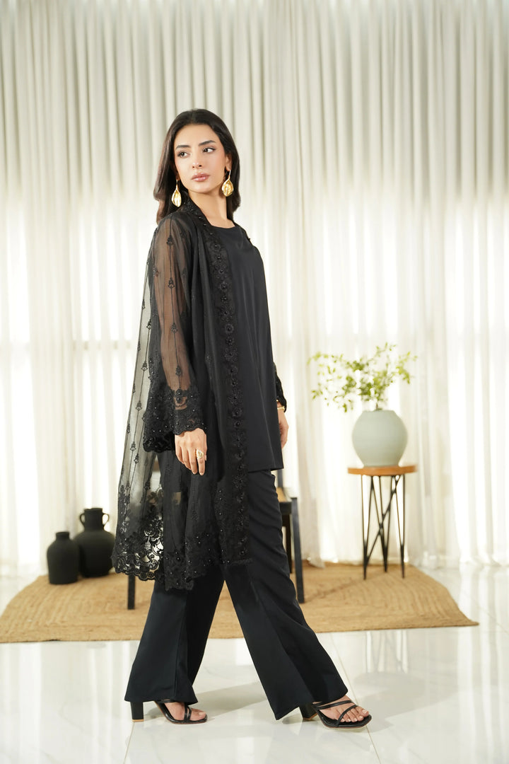 Dhaga Women Pret Embroidered 2 Piece Chiffon Coat Liana SS25DSE102 - Summer Collection