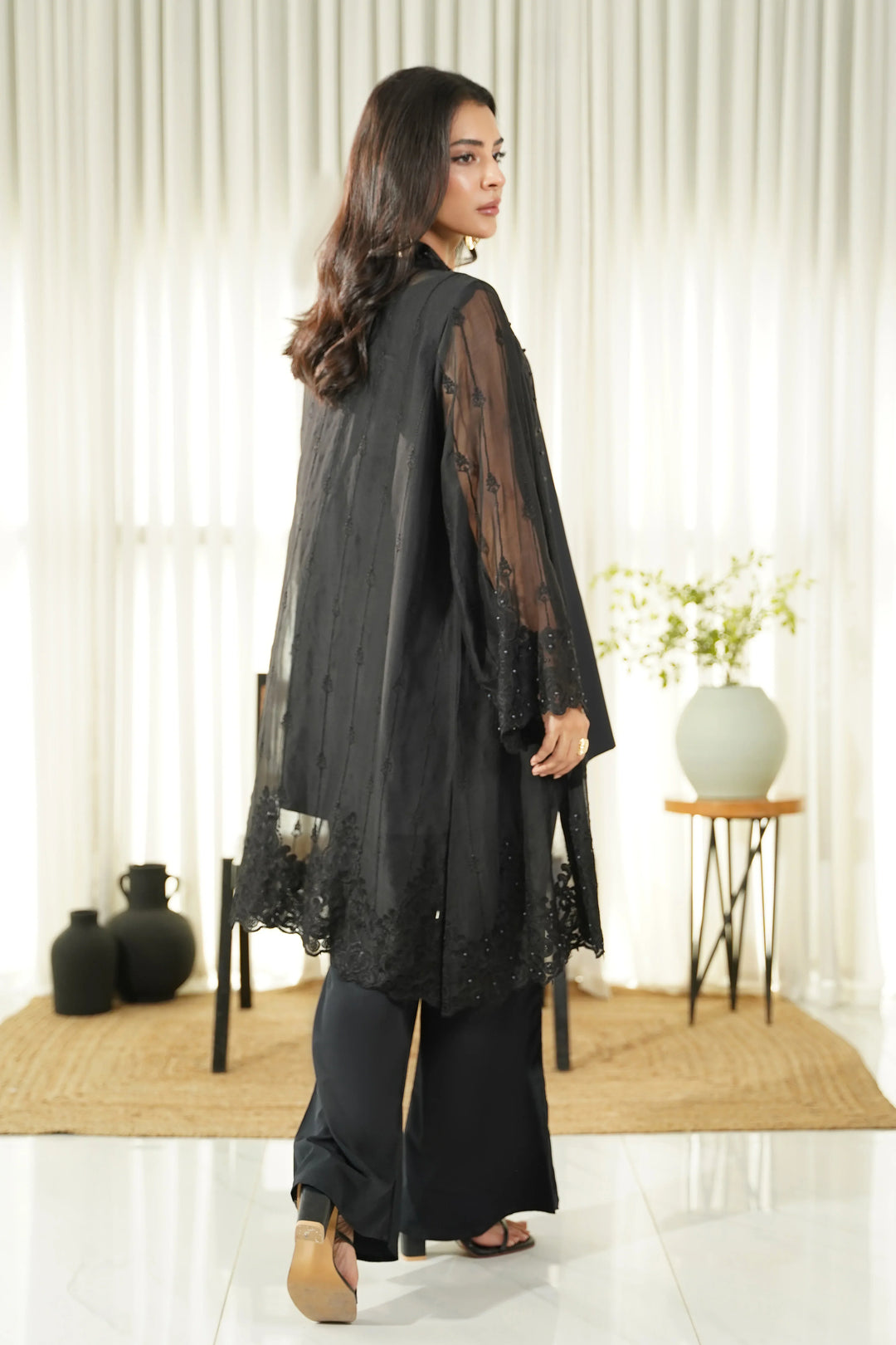 Dhaga Women Pret Embroidered 2 Piece Chiffon Coat Liana SS25DSE102 - Summer Collection