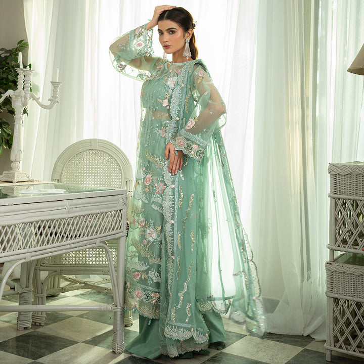 Zebtan Women Unstitched Embroidered Organza 3 Piece Suit ZM-02 Festive Collection