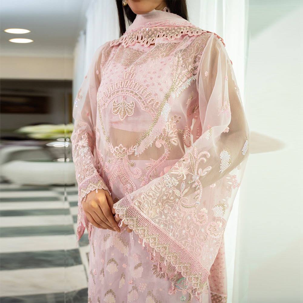 Zebtan Women Unstitched Embroidered Chiffon 3 Piece Suit ZM-04 Festive Collection