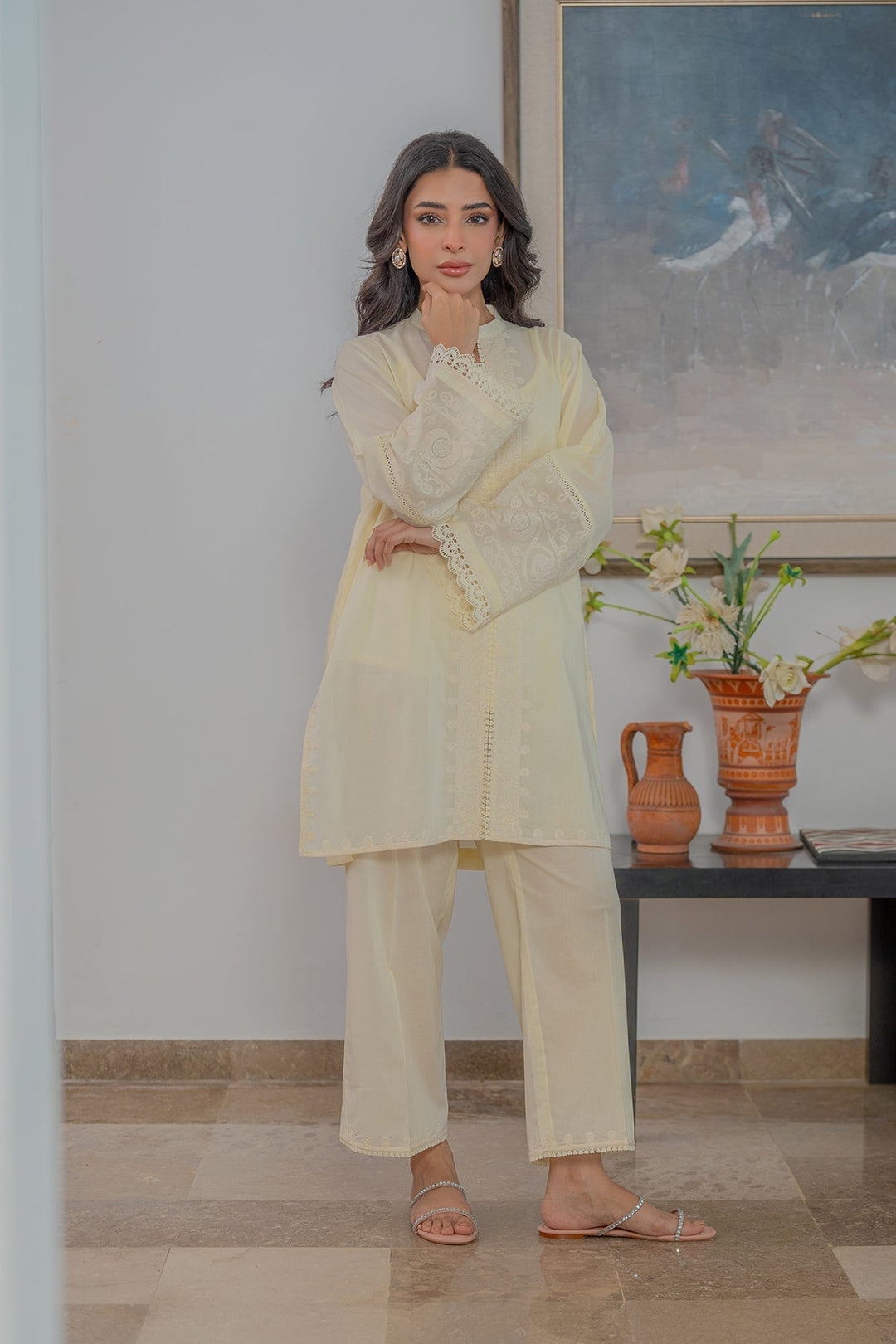 Sahar Women RTW Chikankari Embroidered Lawn 2 Piece Suit Pearl Poise - Festive Collection