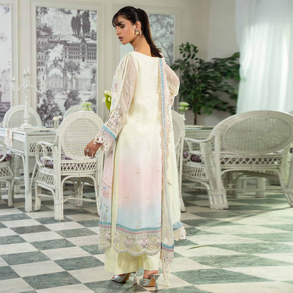 Zebtan Women Unstitched Embroidered Chiffon 3 Piece Suit ZM-01 Festive Collection