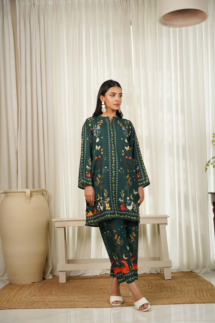 Dhaga Women Pret Printed 2 Piece Soft Crepe Jade SS25DSP311 - Summer Collection