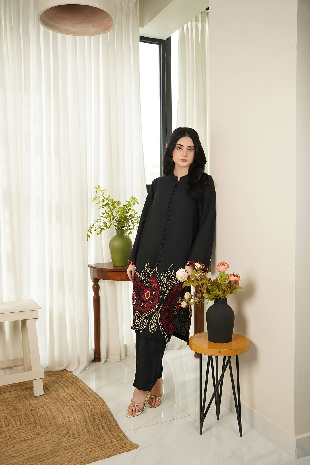 Dhaga Women Pret Embroidered 2 Piece Premium Cotton Moon Shadow SS25DSE103 - Summer Collection