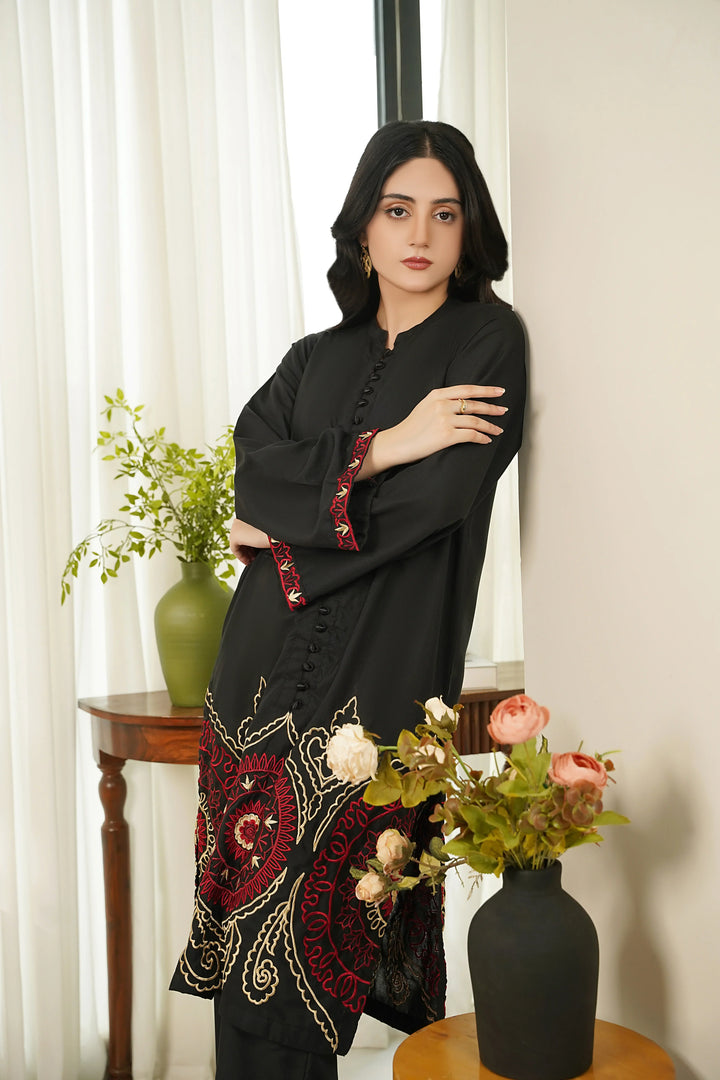 Dhaga Women Pret Embroidered 2 Piece Premium Cotton Moon Shadow SS25DSE103 - Summer Collection