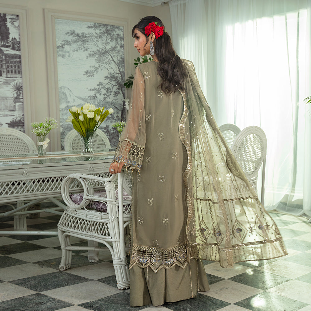 Zebtan Women Unstitched Embroidered Chiffon 3 Piece Suit ZM-07 Festive Collection