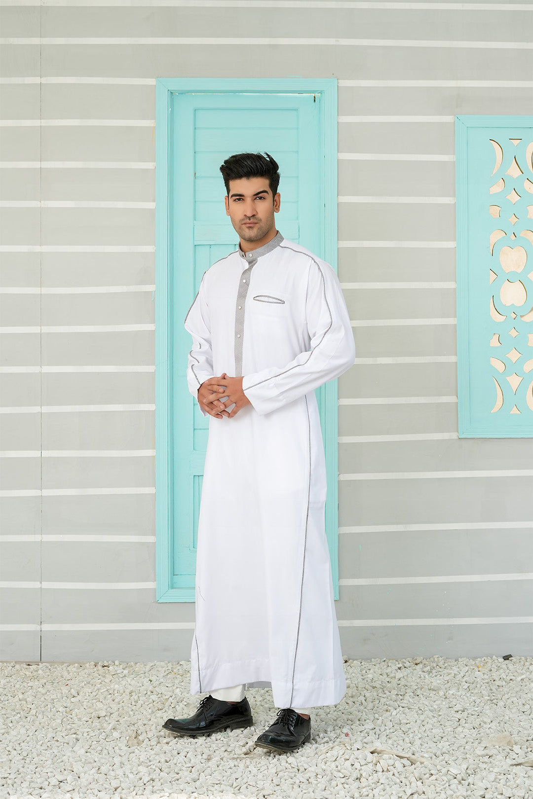 Royal Arabic Jubba by Edge Republic Mens RTW Solids Cotton Viscose 2 Piece Suit JB 016 Festive Collection