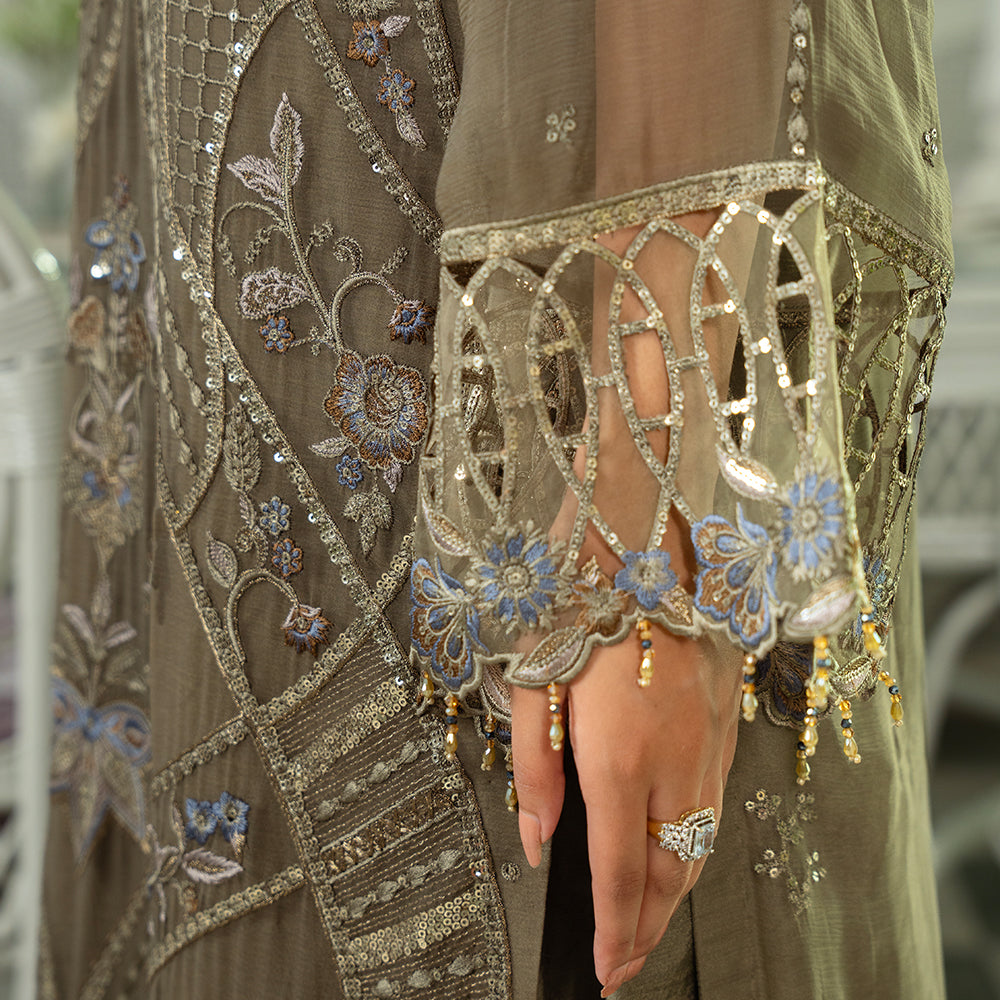 Zebtan Women Unstitched Embroidered Chiffon 3 Piece Suit ZM-07 Festive Collection