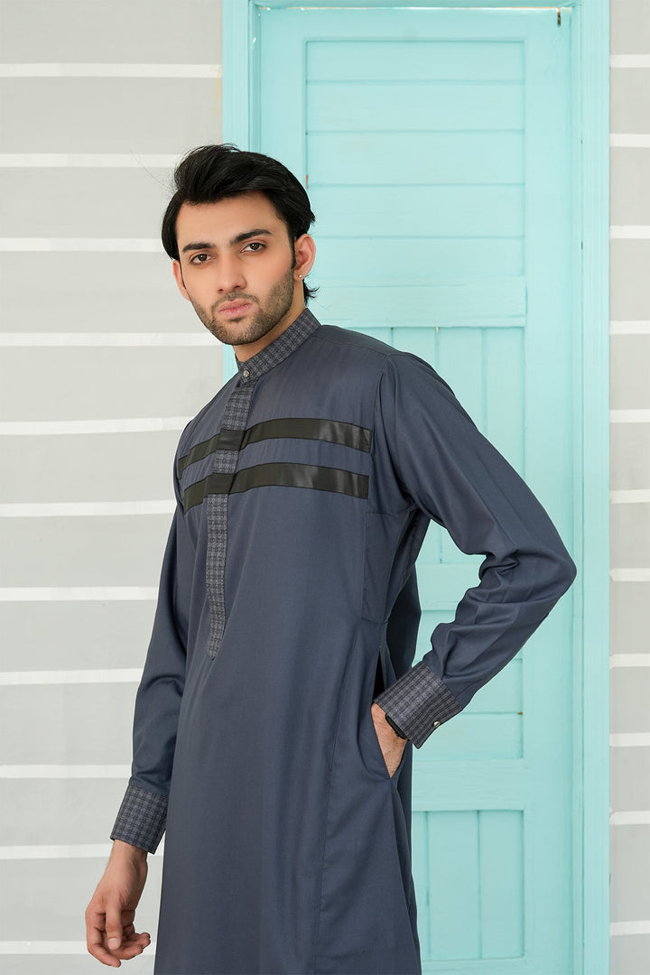 Royal Arabic Jubba by Edge Republic Mens RTW Solids Cotton Viscose 2 Piece Suit JB 015 Festive Collection
