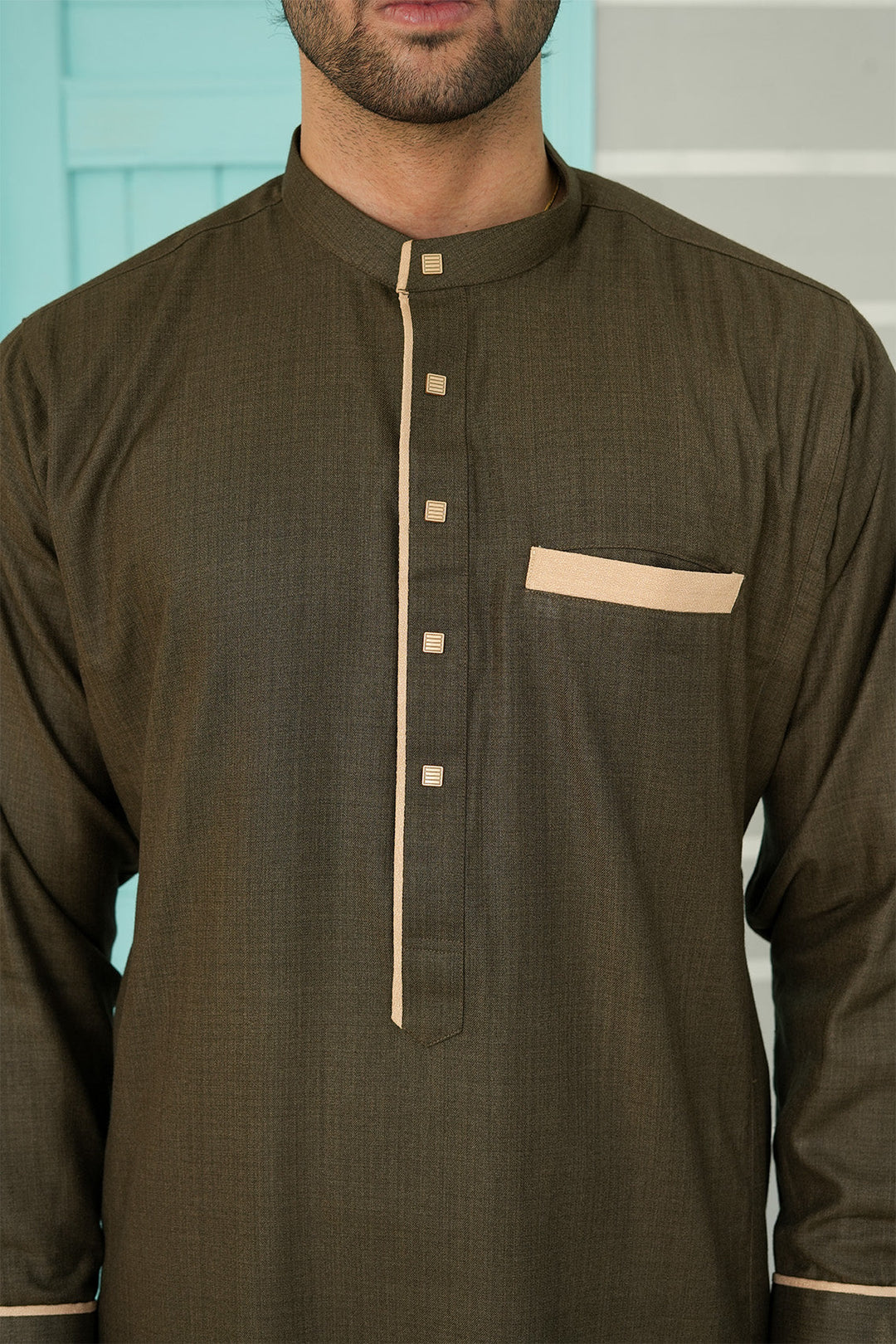 Royal Arabic Jubba by Edge Republic Mens RTW Solids Cotton Viscose 2 Piece Suit JB 013 Festive Collection