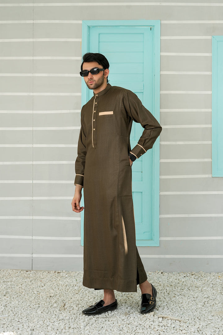 Royal Arabic Jubba by Edge Republic Mens RTW Solids Cotton Viscose 2 Piece Suit JB 013 Festive Collection