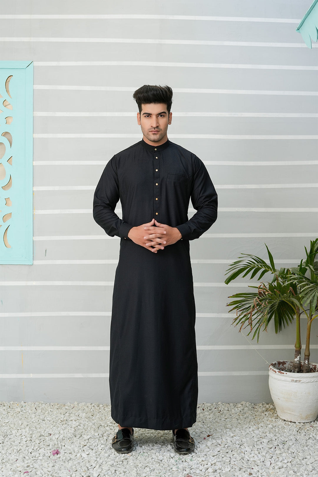 Royal Arabic Jubba by Edge Republic Mens RTW Solids Cotton Viscose 2 Piece Suit JB 011 Festive Collection
