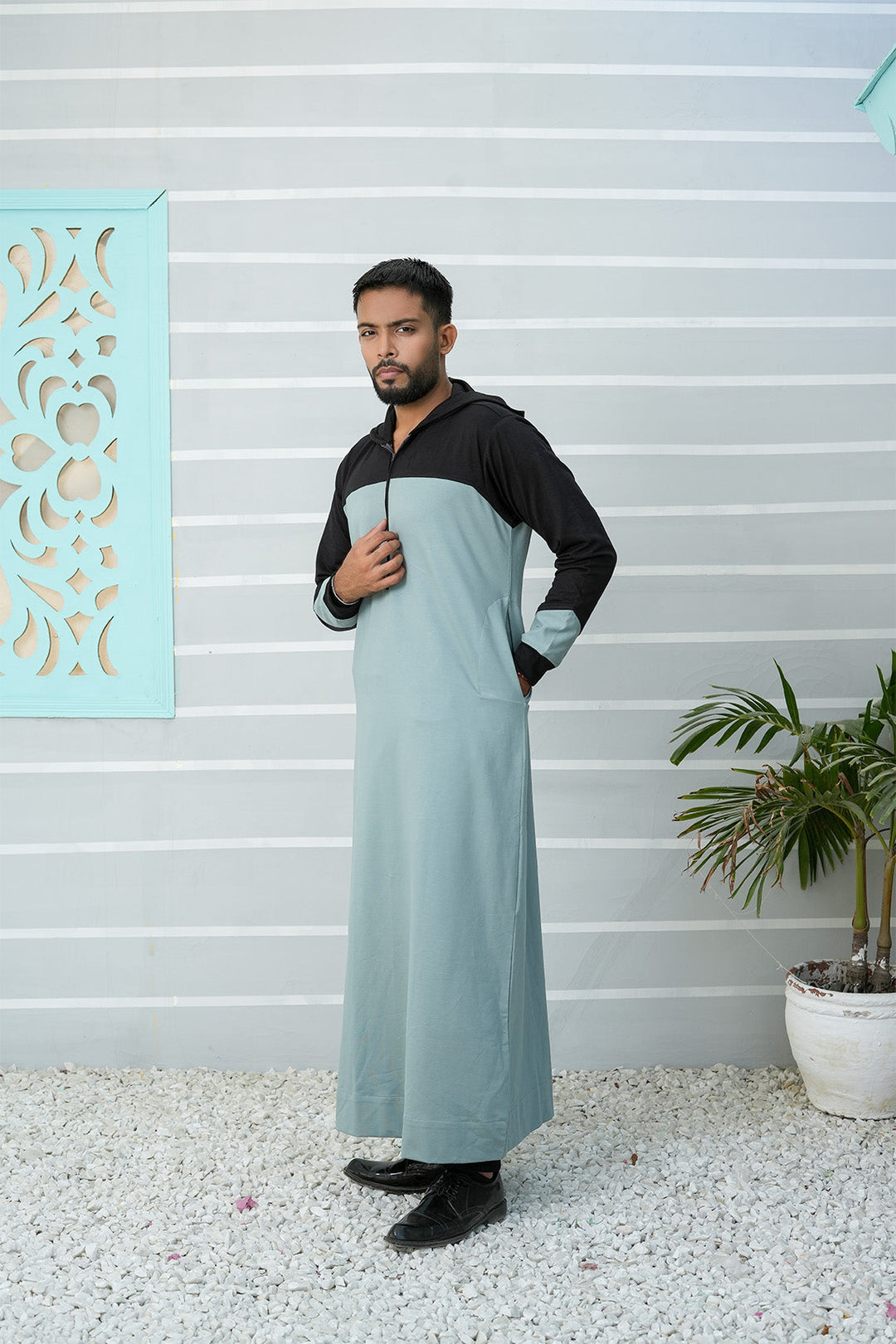 Royal Arabic Jubba by Edge Republic Mens RTW Solids Cotton Viscose 2 Piece Suit JB 010 Festive Collection