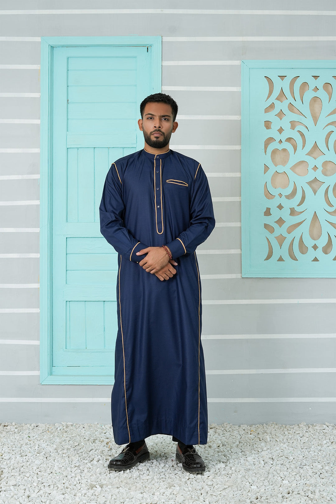 Royal Arabic Jubba by Edge Republic Mens RTW Solids Cotton Viscose 2 Piece Suit JB 008 Festive Collection