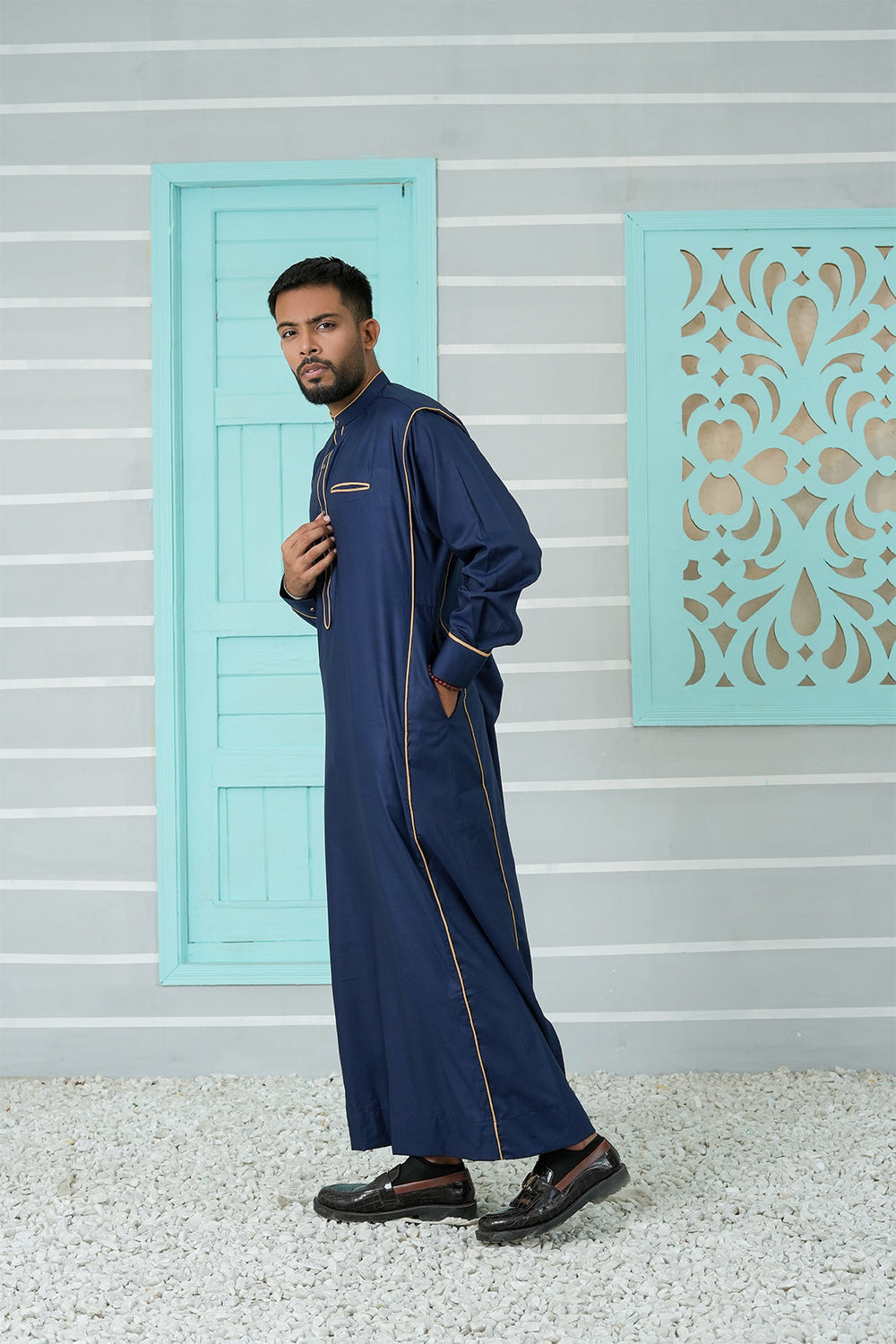 Royal Arabic Jubba by Edge Republic Mens RTW Solids Cotton Viscose 2 Piece Suit JB 008 Festive Collection