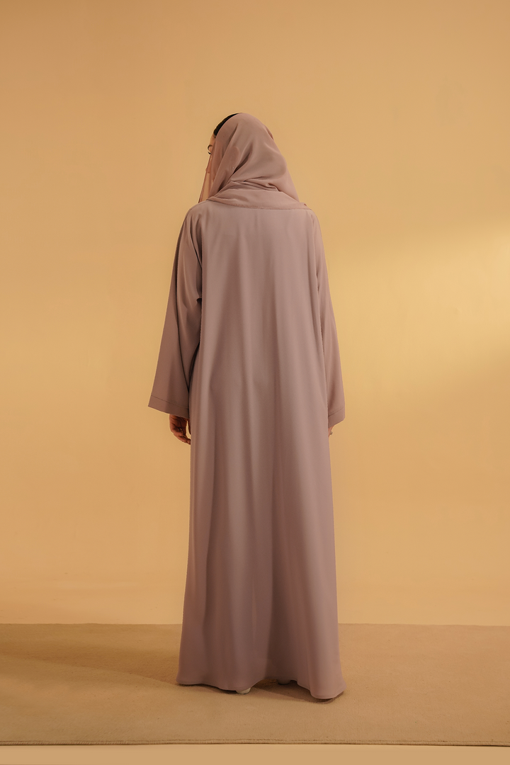 Divinely Crafted Abaya Casual Crepe 1 Piece Embellished Abaya | Lilac
