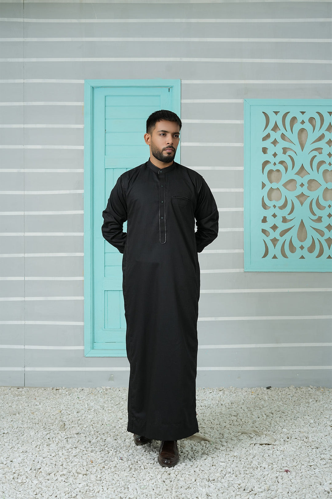 Royal Arabic Jubba by Edge Republic Mens RTW Solids Cotton Viscose 2 Piece Suit JB 007 Festive Collection