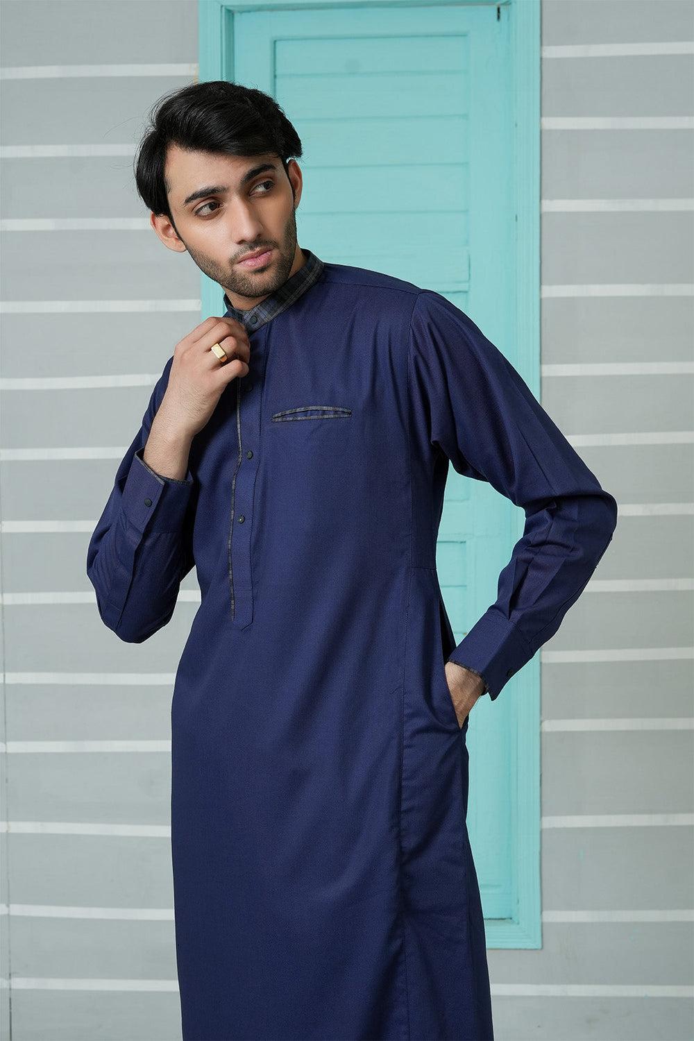 Royal Arabic Jubba by Edge Republic Mens RTW Solids Cotton Viscose 2 Piece Suit JB 006 Festive Collection