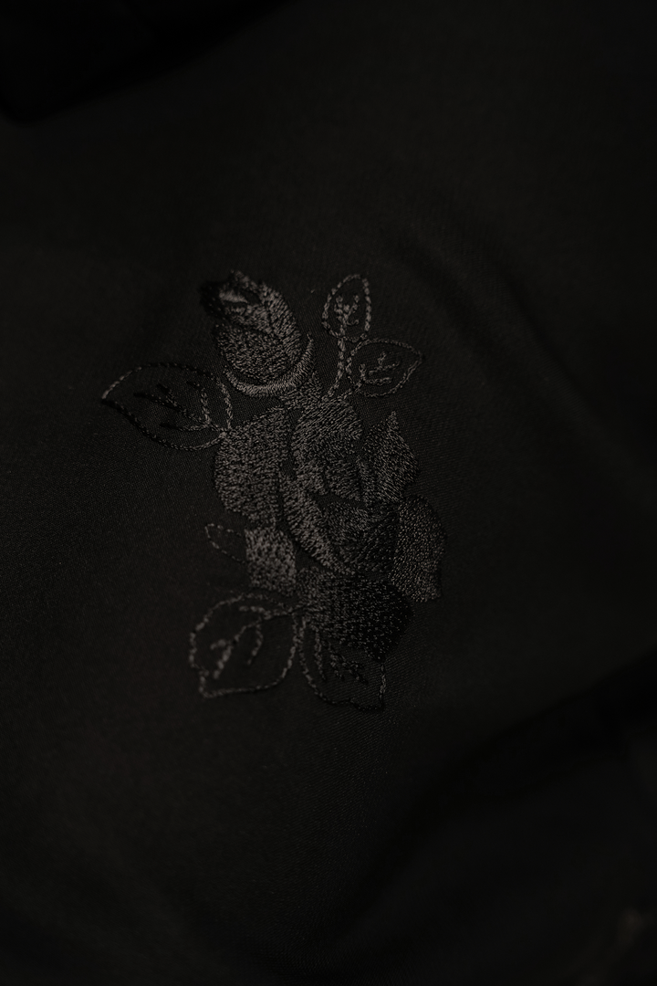 Divinely Crafted Women Basic Embroidered Black Abaya - Summer Collection