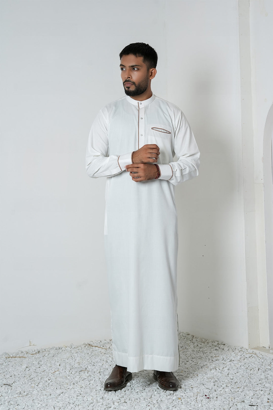 Royal Arabic Jubba by Edge Republic Mens RTW Solids Cotton Viscose 2 Piece Suit JB 003 Festive Collection
