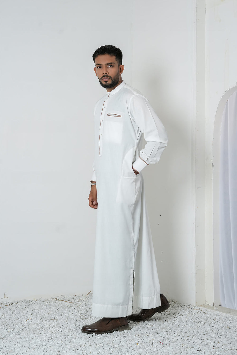 Royal Arabic Jubba by Edge Republic Mens RTW Solids Cotton Viscose 2 Piece Suit JB 003 Festive Collection